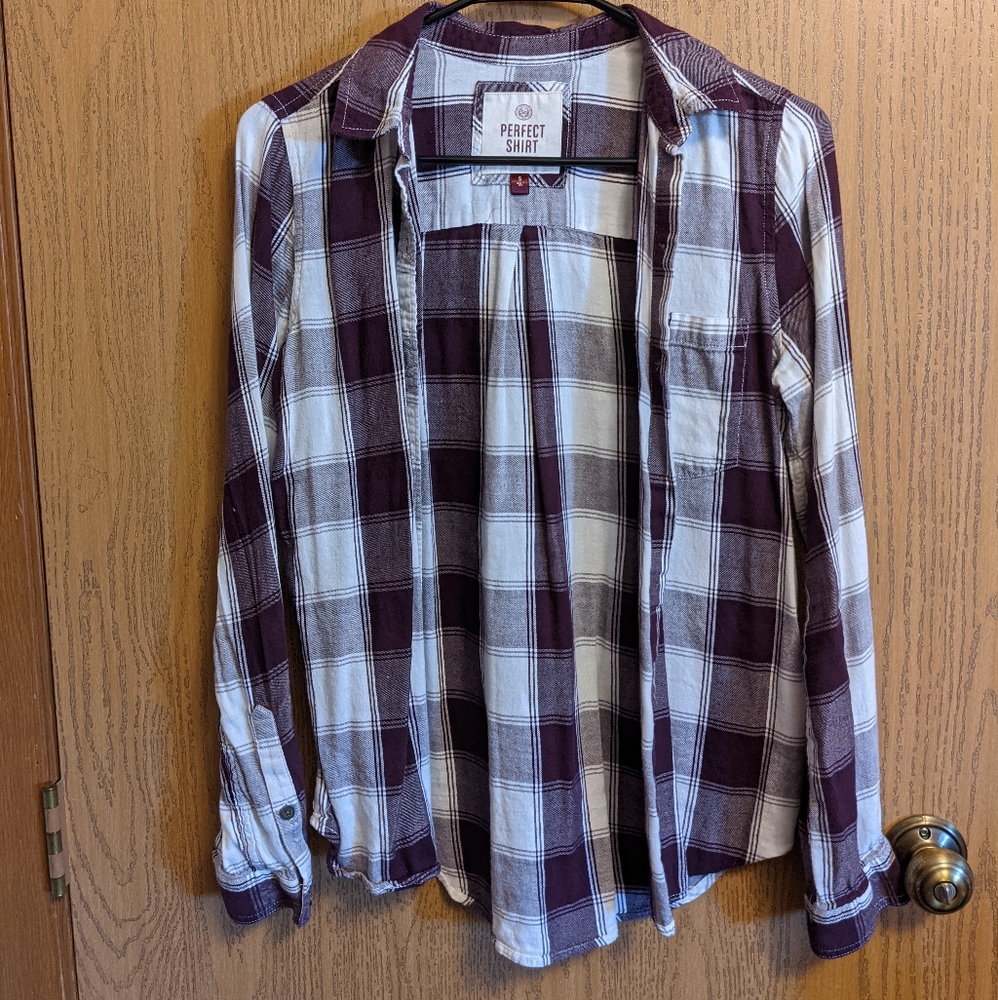Maroon and White Flannel
